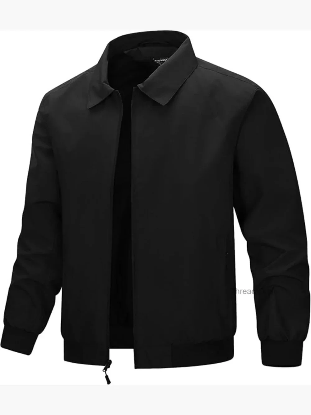 Men's Lightweight Full Zip Windbreaker Jacket with Pockets Laydown Collar